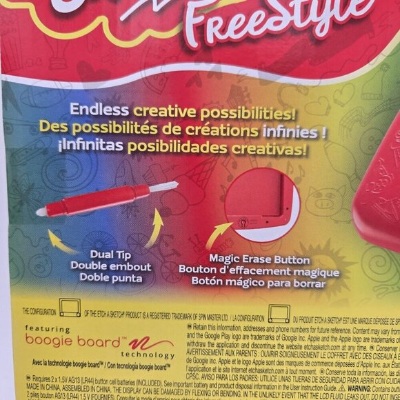 Etch A Sketch Freestyle Drawing Tablet with 2-in-1 Stylus Pen and Paintbrush Red - Picture 6 of 7